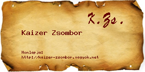 Kaizer Zsombor névjegykártya